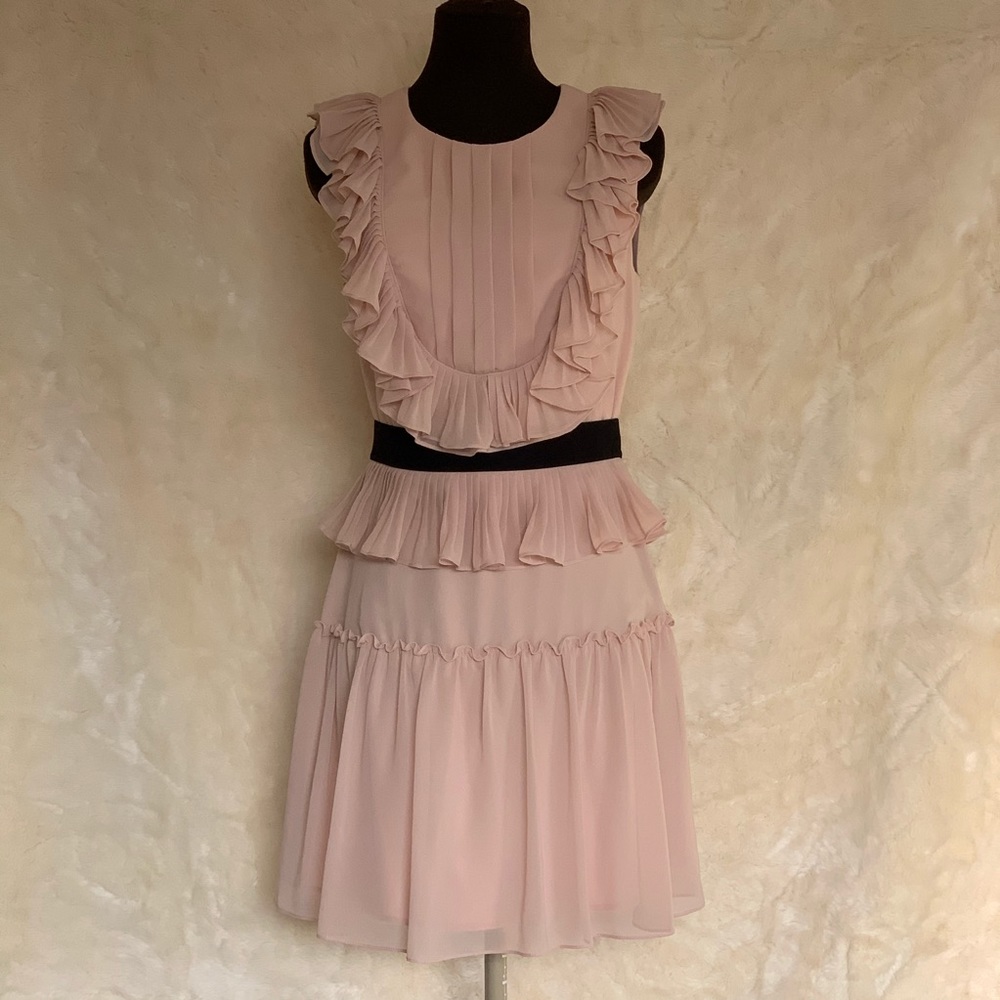 Adorable pink ruffled BCBGMaxaria dress.